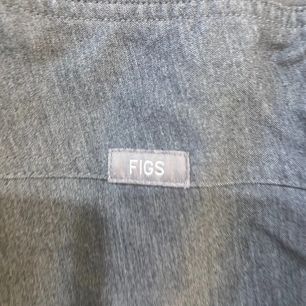 FIGS Technical Collection Scrub Pants XXL Gray Heathered T21004 Teal Drawstring